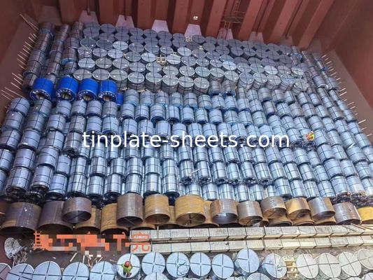 0.15-0.49mm πάχος Σιδηροτροφείο Κόψιμο φύλλων από κασσίτερο για χημικά δοχεία